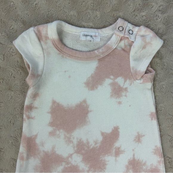 Grayson Mini Tie Dye Romper Size 0-3 Months Pink & White - Picture 2 of 5